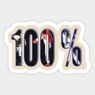 100% Baseball Sticker